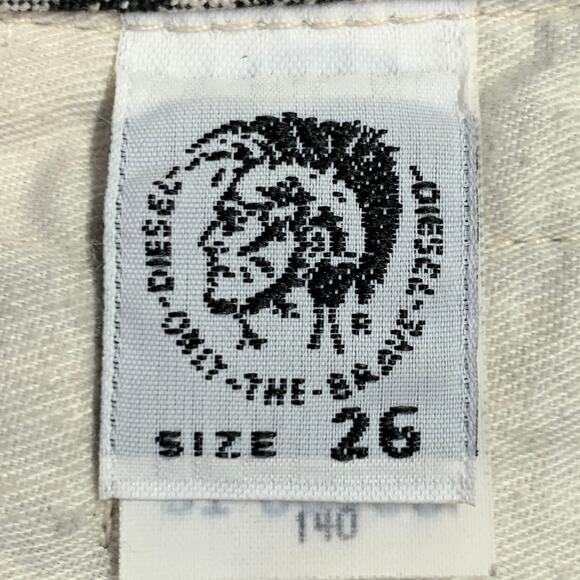 DIESEL Size 25 Black Grey Cotton Stripe Zip Fly Mini Skirt - Picture 5 of 7